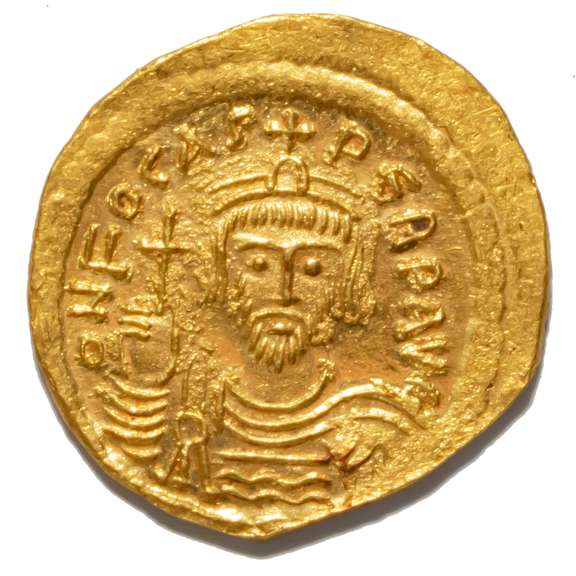 Byzantine Empire Nearly Unc Phokas 602-610  AD Gold Solidus