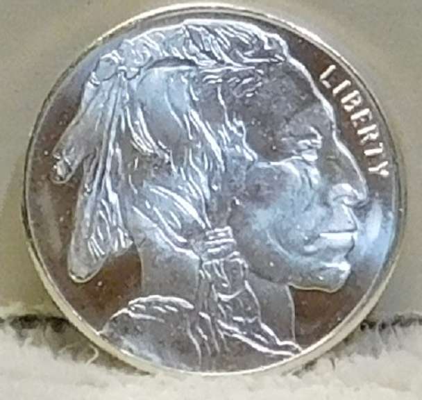 One Ounce Silver Round PRF Indian/Buff