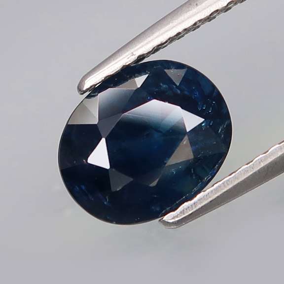 Bold 2.46ct blue black oval cut Sapphire