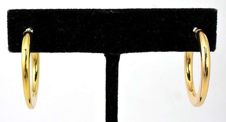 Sturdy Hoop Earrings in 14KT Yellow Gold