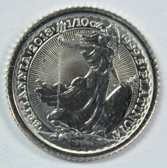 Superb Gem BU 2018 pure Platinum Britannia 10 Pound pc