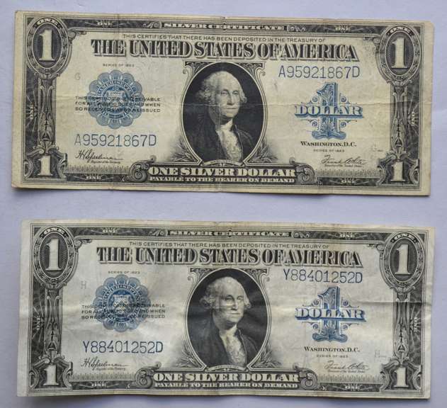 2 1923 $ 1 Silver Certificates