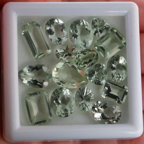 Glittering 44.97ct set of green Amethyst