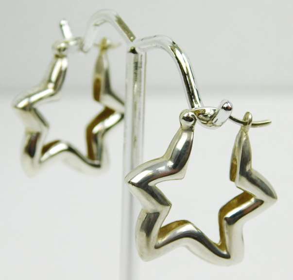 Sterling Silver Open Stars Earrings