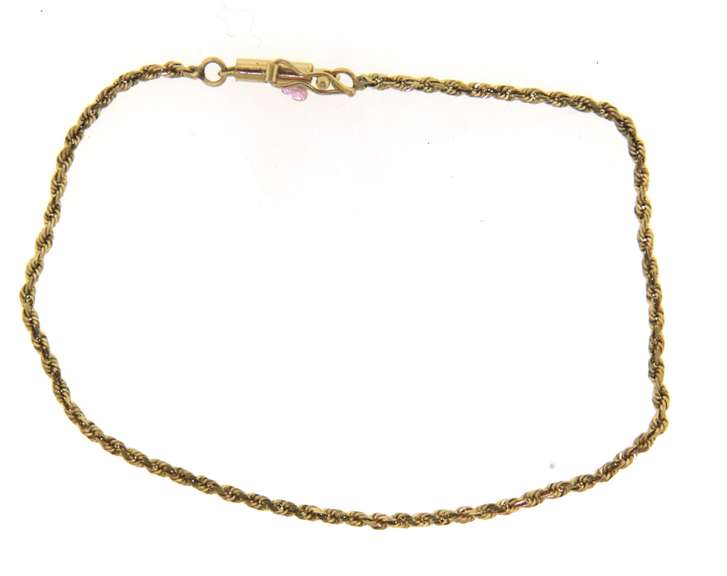 Simple 14kt Yellow Gold Rope Bracelet