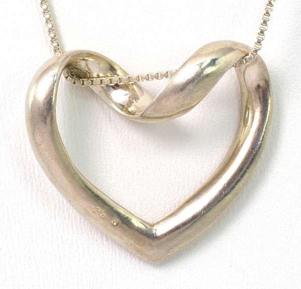 Large Heart Necklace in Sterling Silver