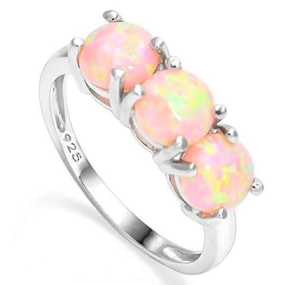 1.26 CARAT PINK OPAL 18K GOLD PLATED RING