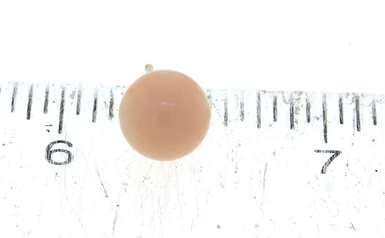Simple Yellow Gold 8.5-9mm Coral Ball Earrings