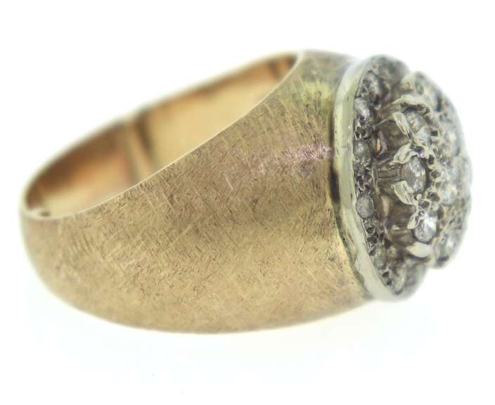 Elegant Yellow Gold Men's Diamond Cluster Ring