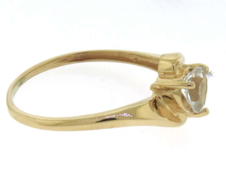 Fantastic Yellow Gold Heart Shaped CZ Ring