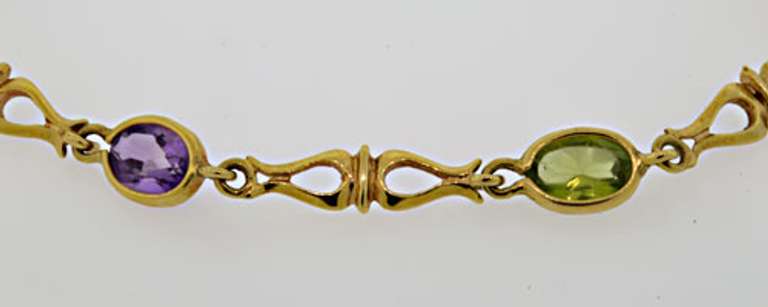 Multi Gemstone 14kt Gold Bracelet