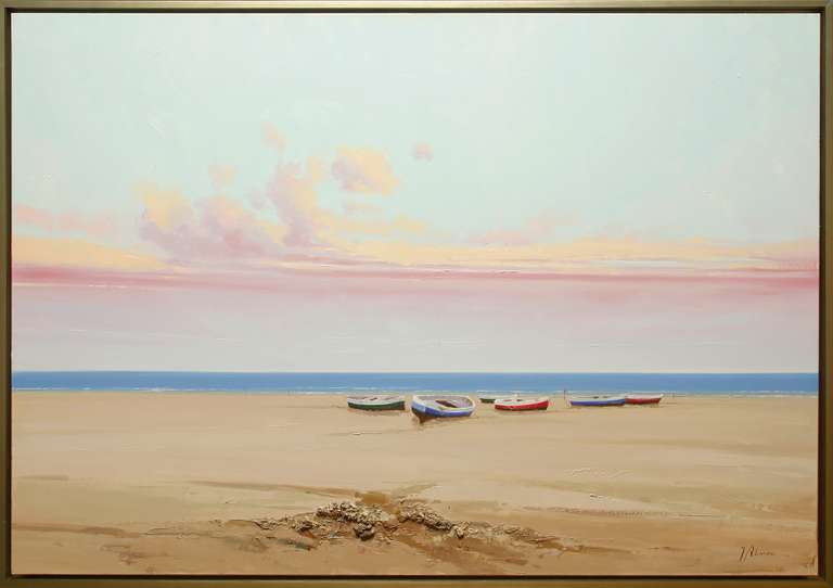 Boats Resting on the Beach Painting