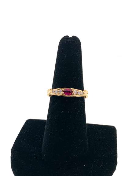 14KT Diamond Ruby Ring