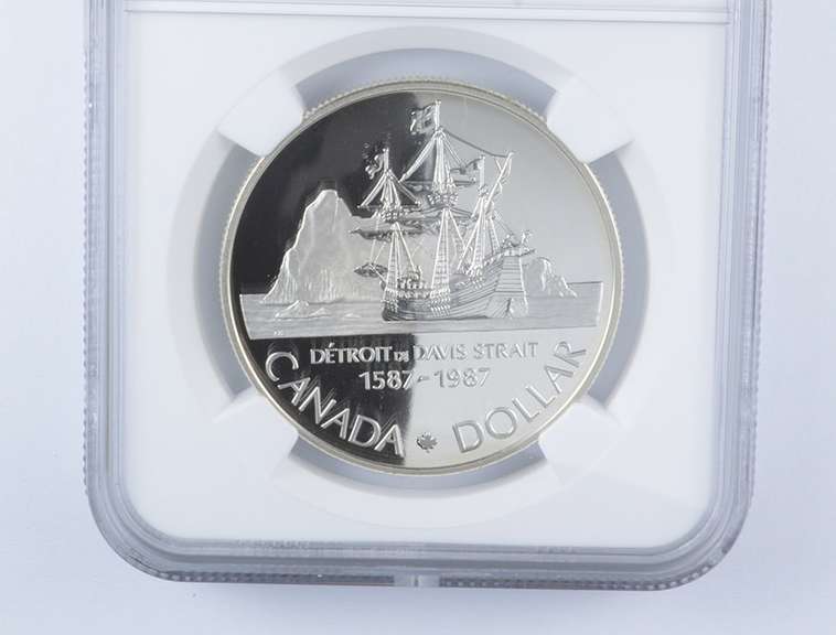 PF70 UCAM 1987 Canada $1 Silver - John Davis Expedition - Graded NGC