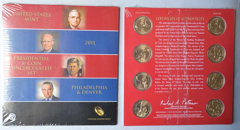 2009 &2012  Unc US Mint Presidential Dollar Sets