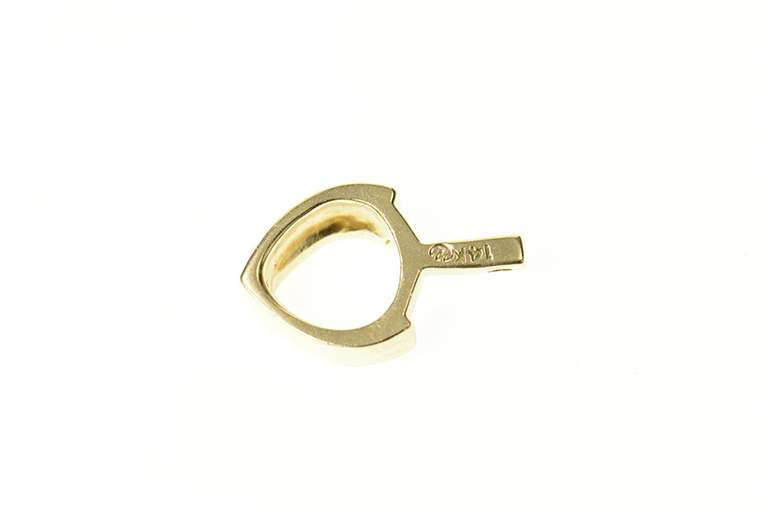 14K Yellow Gold Geometric Chevron Wishbone Simple Pendant