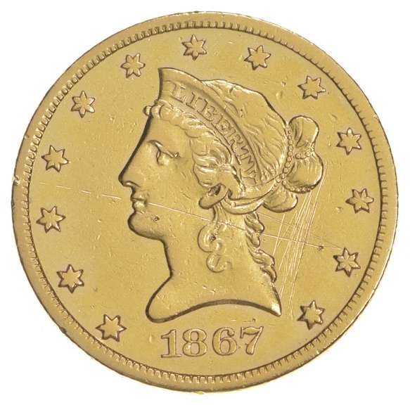 1867-S Liberty Head Gold Eagle - Scratched