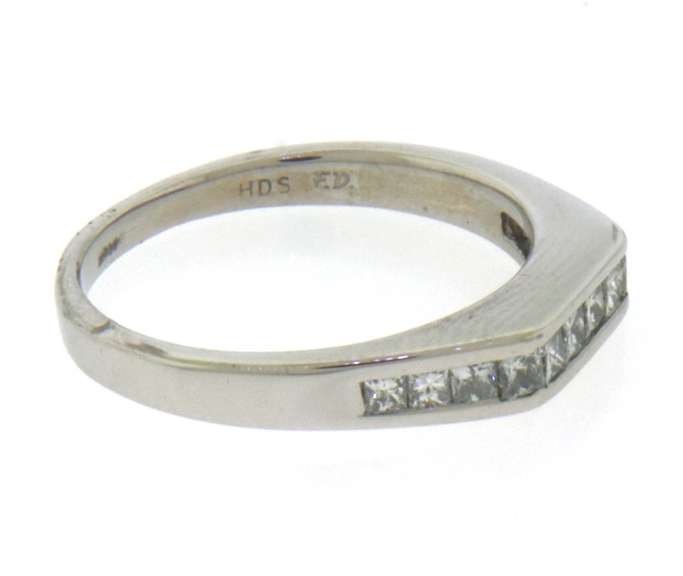 Handsome White Gold Princess Diamond Band