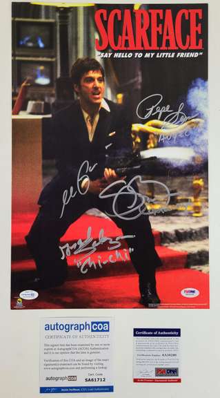 Scarface Cast Autographed 12x18 Poster Photo PSA WITNESS