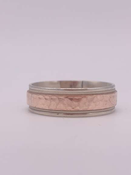 14kt Gold Hand Hammered Wedding Band