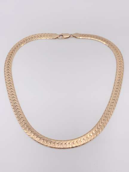 Solid 14kt Yellow Gold Braided Link Chain Necklace