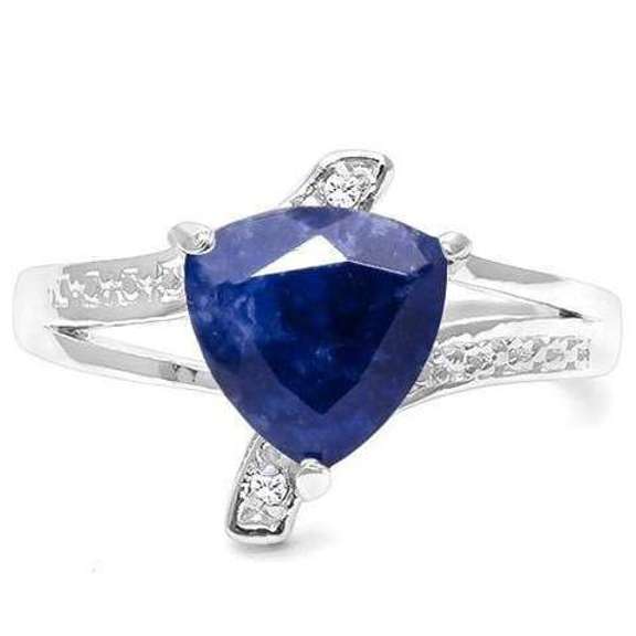 STERLING SILVER 1.60. CT ENHANCED SAPPHIRE & COCKTAIL RING