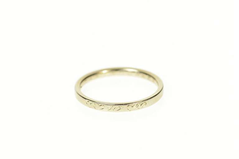 14K White Gold Classic Simple Rounded Wedding Band Ring
