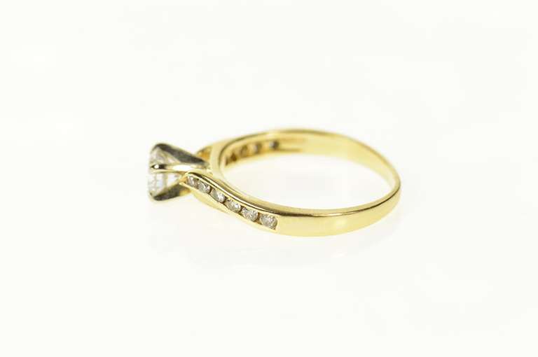 14K Yellow Gold 0.56 Ctw Diamond Engagement Wavy Classic Ring