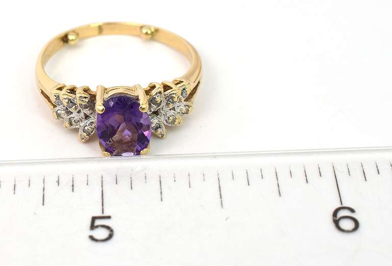 Ethereal Amethyst & Diamond Ring in 14KT Yellow Gold
