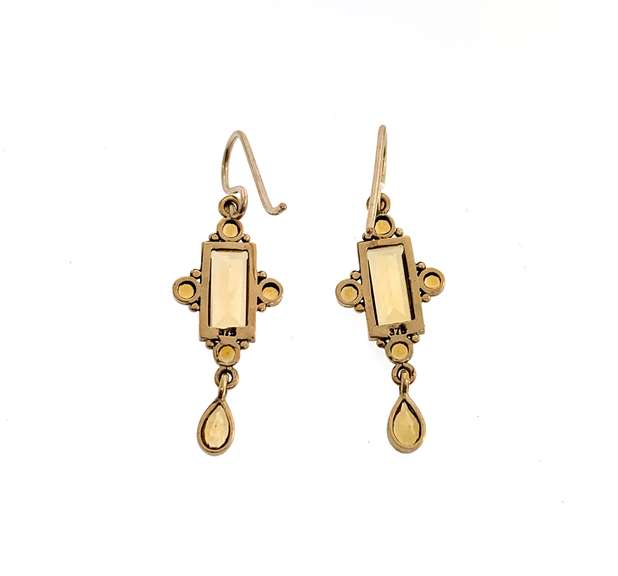 Flashy Vintage Citrine Handmade Earrings