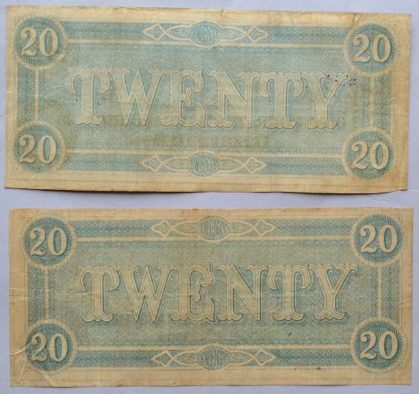 2 $ 20  Feb 17 1864 Confederate States Note