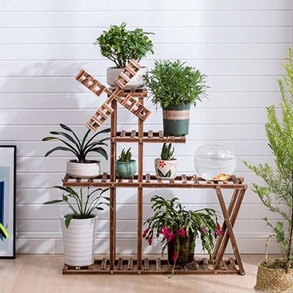 Wooden Plant Stand Garden Planter Flower Pots Shelf