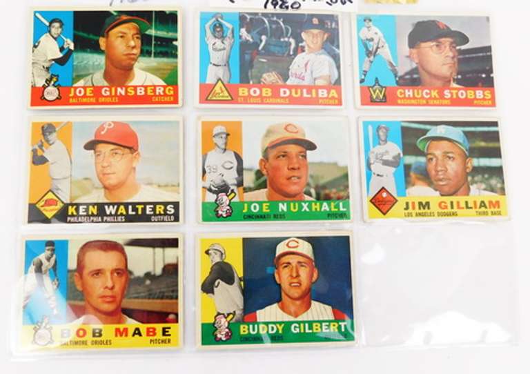 8 Topps 1960 Baseball Cards