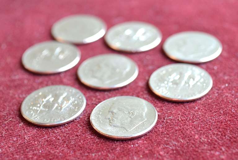 Group Lot of No Collar 2020 Dimes, 8 Total