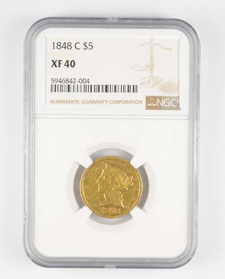 XF40 1848-C $5 Liberty Head Gold Half Eagle - Graded NGC