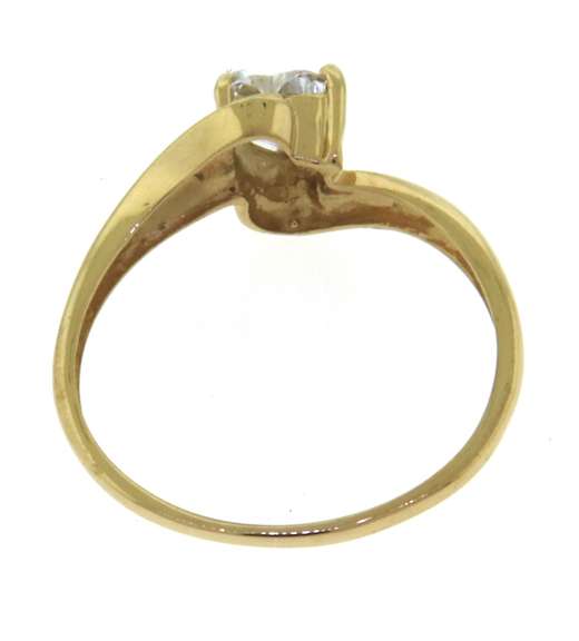 Fantastic Yellow Gold Heart Shaped CZ Ring