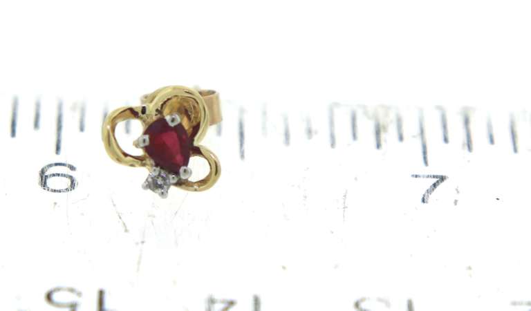 Fantastic Ruby and Diamond Swirl Button Earrings