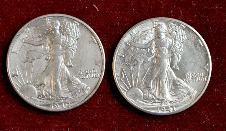 1940 & 1941 BU Walking Liberty 50c