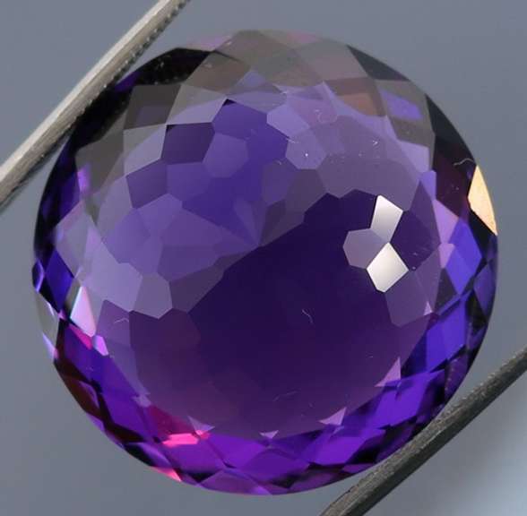 Huge round cut 31.72ct royal purple created Amethyst