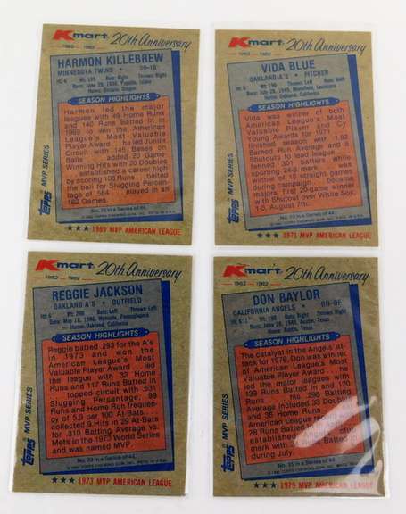 4 Topps 1982 MVP Baseball Cards