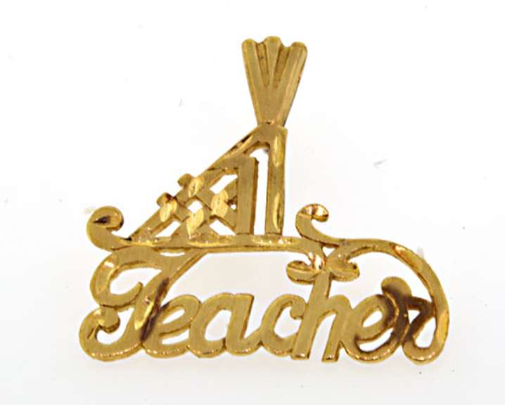 14kt #1 Teacher Pendant