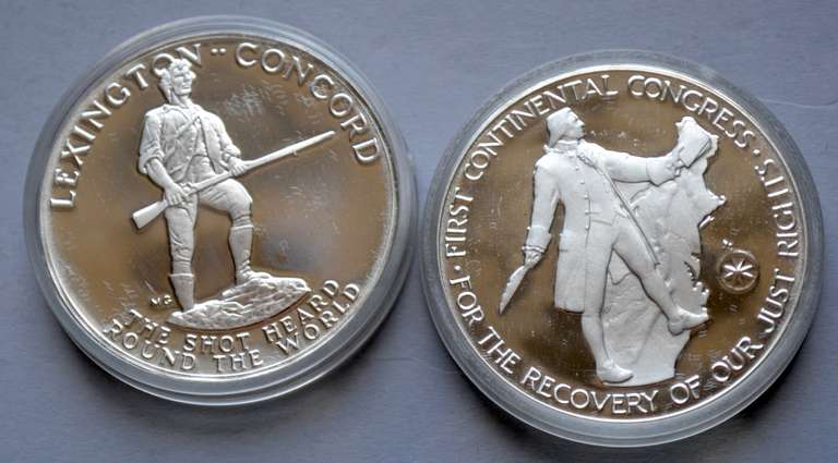 1974 &1975 US Silver Bicentennial Medals