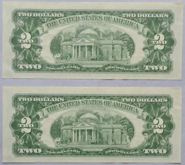 2 Consecutive CH CU 1963 Star $ 2 US Notes
