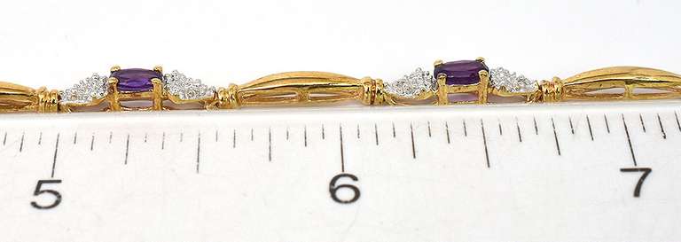 Charming Amethyst Bracelet in Two-Tone Gold