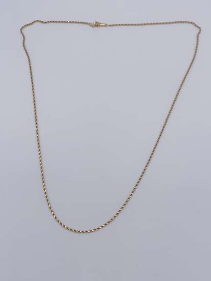 14kt Yellow Gold Twisted Rope Chain- 18 inches