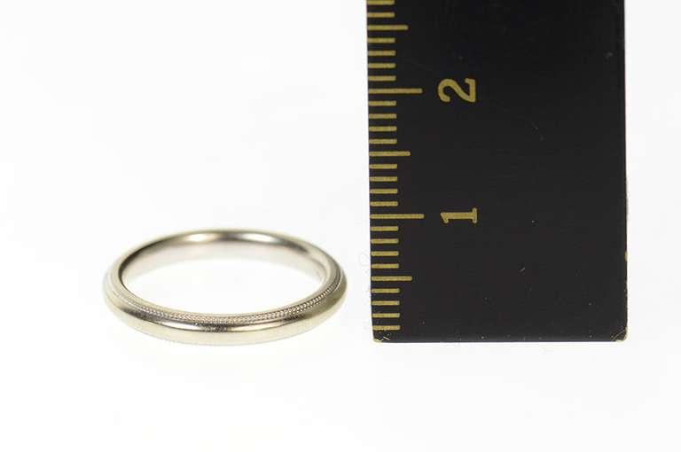 14K White Gold 2.6mm Classic Simple Milgrain Wedding Band Ring