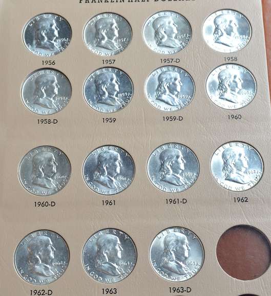 AU/BU Franklin Half Dollar Set, in Dansco Album