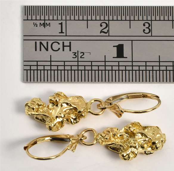 Unique 14k Nugget Dangle Earrings