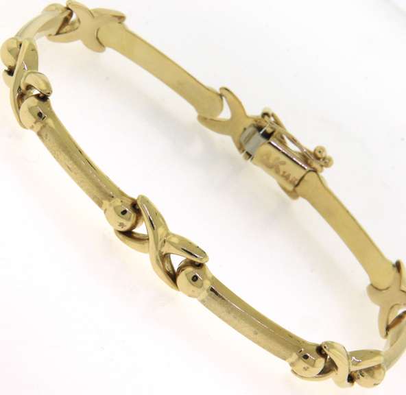 Powerful Yellow Gold Hug and Kisses Bracelet