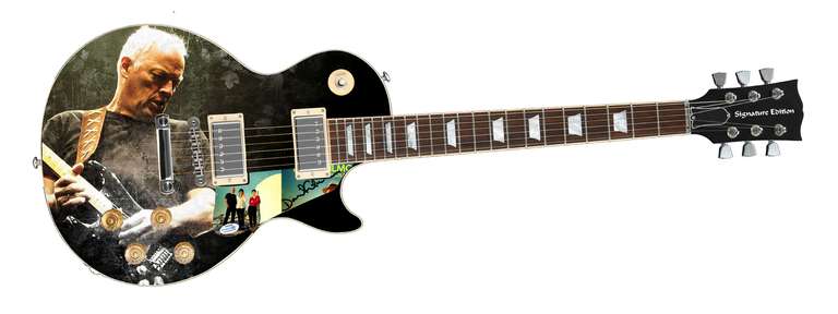 David Gilmour Pink Floyd Autographed Live Concert Photo Guitar